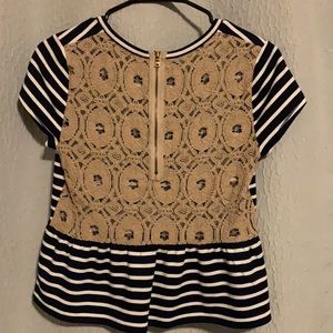 Striped Lace Back Shirt